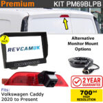 2020+ VW Volkswagen Caddy Reversing Camera Brake Light kit with 7" Monitor Display - PM69BLPB