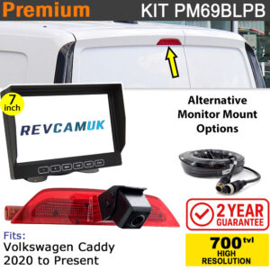 2020+ VW Volkswagen Caddy Reversing Camera Brake Light kit with 7" Monitor Display - PM69BLPB