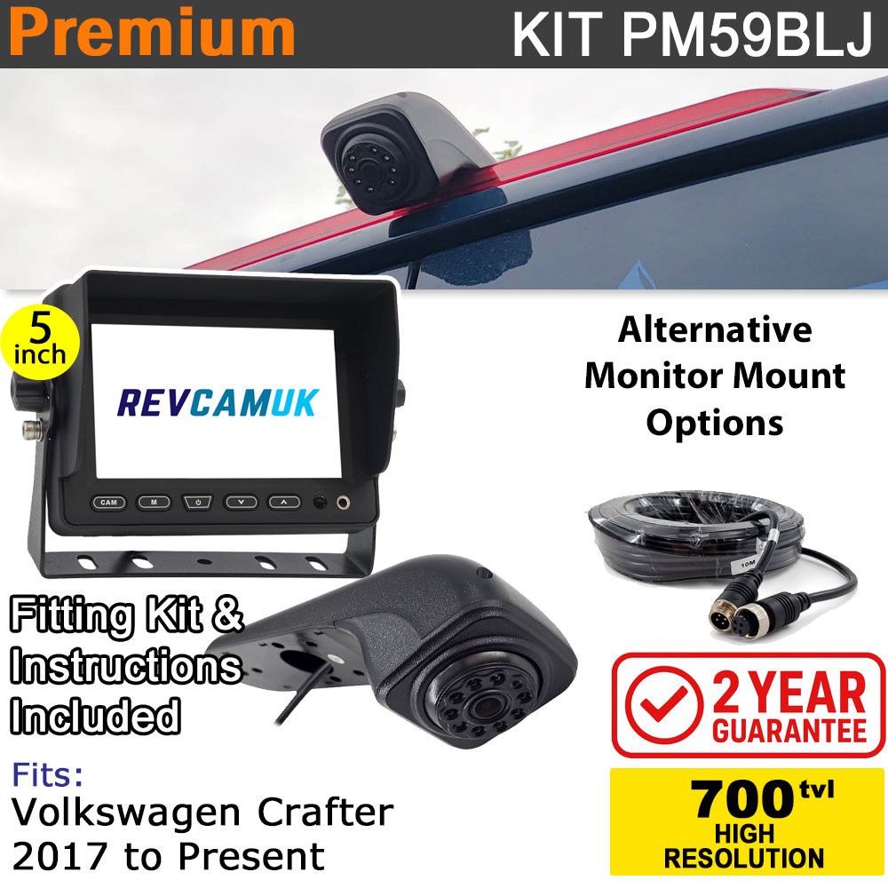 VW Volkswagen Crafter (2017+) Brake Light Reversing Camera kit with 5" Monitor Display - PM59BLJ