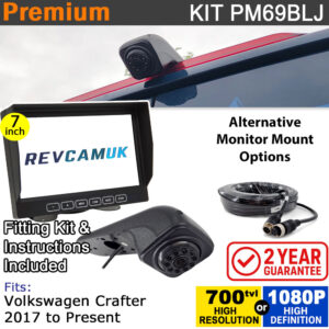VW Volkswagen Crafter (2017+) Brake Light Reversing Camera kit with 7" Monitor Display - PM69BLJ