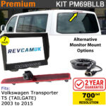 VW Volkswagen Transporter T5 (2003-2015) (Tailgate Version) Brake Light Reversing Camera kit with 7" Monitor Display - PM69BLLB