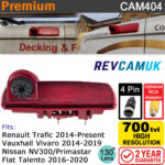 Vauxhall Vivaro 2014-2019 / Renault Trafic 2014-Present Brake Light Reversing Camera | CAM404