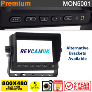 5" Monitor display for reversing cameras - 3x 4 pin inputs | MON5001