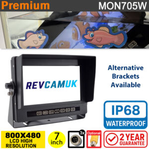 7" waterproof/heavy dustproof monitor display for reversing cameras (ideal for agricultural use) IP66 | MON705W