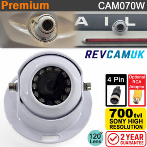 White Dome Reversing Camera - Sony CCD 700TVL - 4-Pin