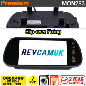 7" Mirror monitor display for reversing camera - 2x 4 pin inputs | MON293GL