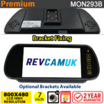 7" Mirror monitor display to fit swan neck brackets 2x 4 pin inputs | MON293B