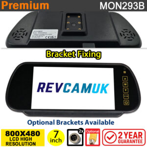 7" Mirror monitor display to fit swan neck brackets 2x 4 pin inputs | MON293B