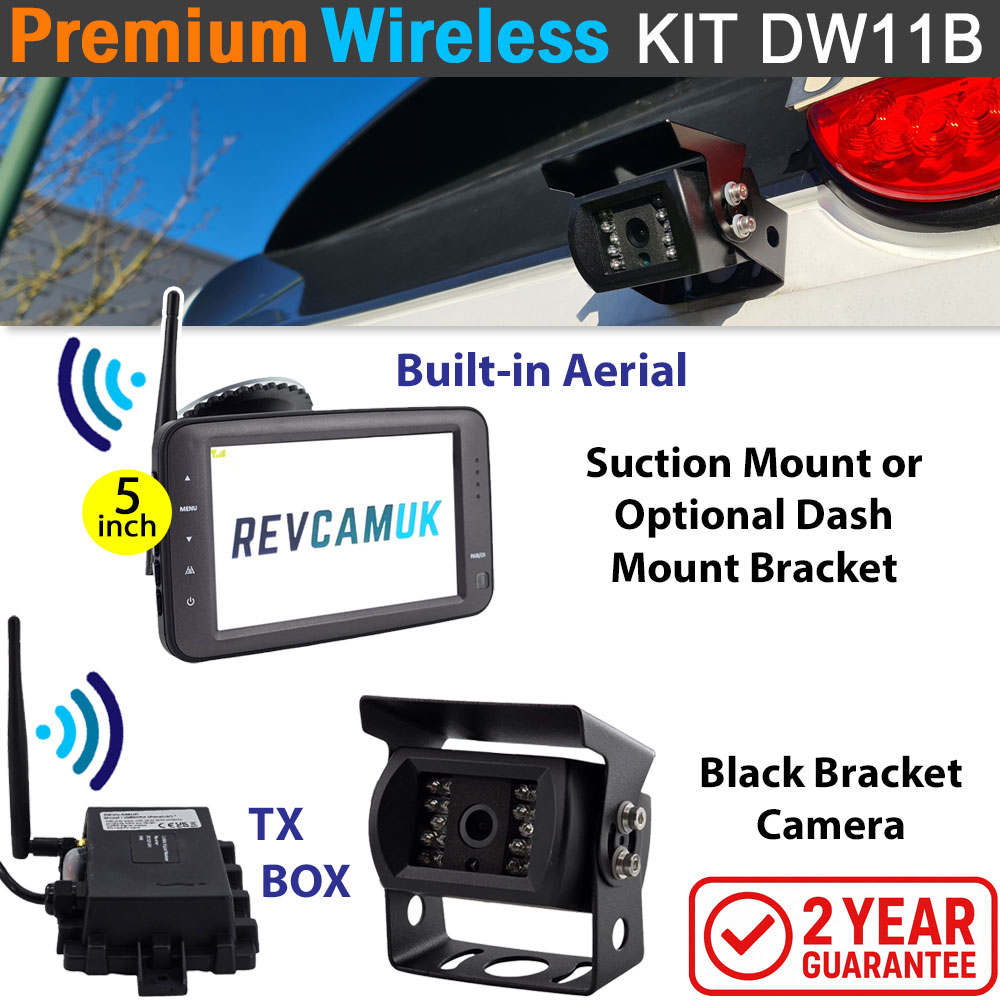 Sony CCD Black Bracket Wireless Reverse / Rear View Camera with 5" monitor | DW11B