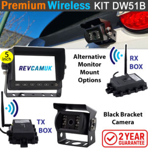 Sony CCD Black Bracket Wireless Reverse / Rear View Camera with 5" monitor | DW51B