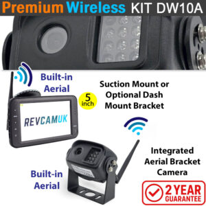 Sharp CCD Black Bracket Wireless Reverse Camera Kit with 5" monitor | DW10A