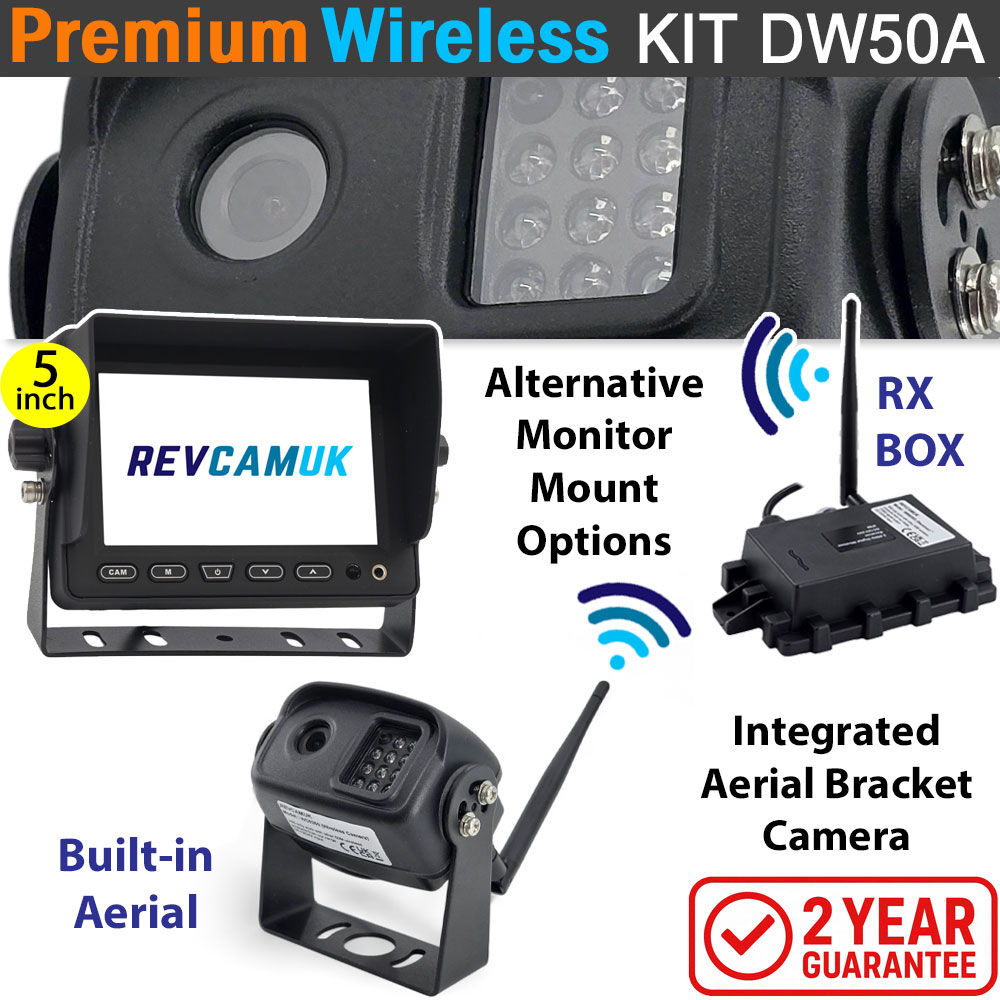 Sharp CCD Black Bracket Wireless Reverse Camera Kit with 5" monitor | DW50A