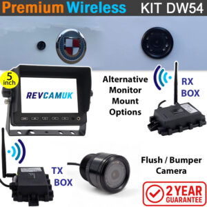Sony (CCD or CMOS) Bullet/Flush/Bumper Wireless Parking Camera Kit with 5" monitor | DW54
