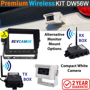Sony CCD Compact White Bracket Wireless Reverse Camera Kit with 5" display | DW56W