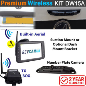 Number Plate Wireless Reverse Camera Kit with 5" monitor | DW15A