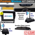 Number Plate Wireless Reverse Camera Kit with 5" display | DW55A