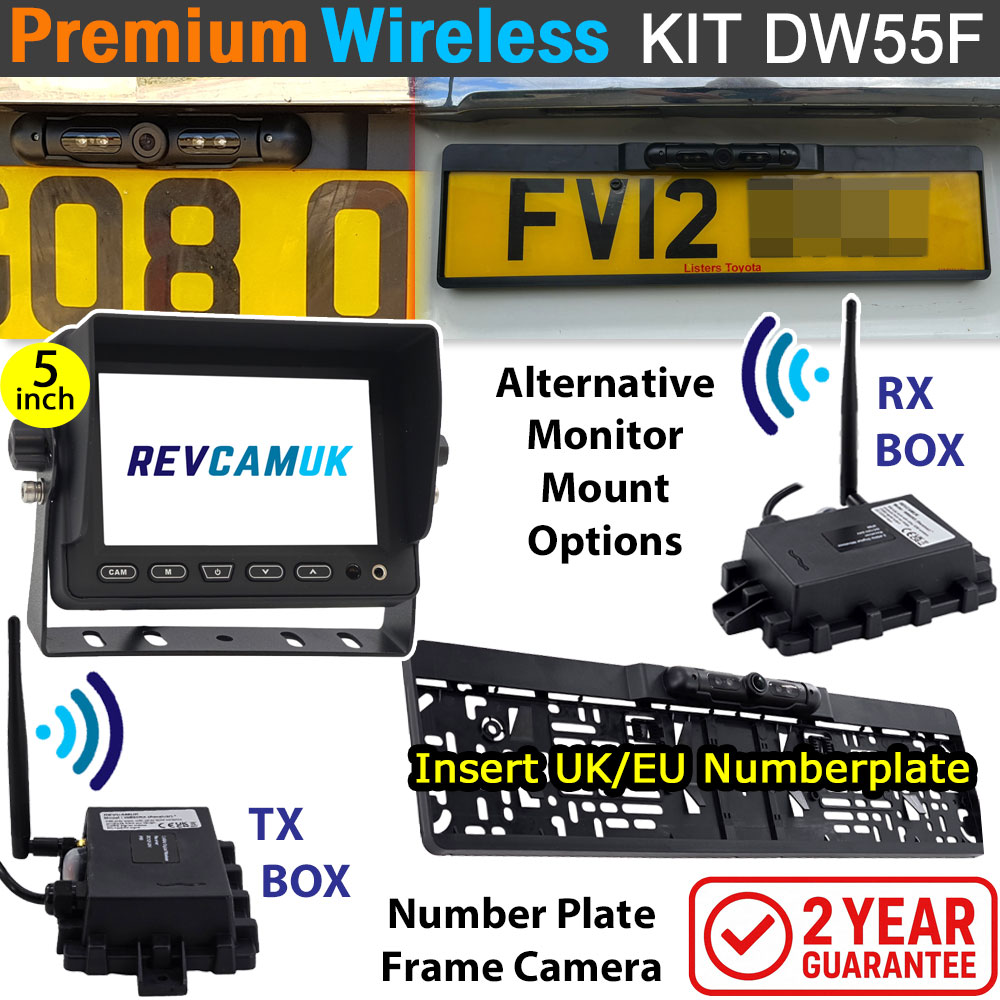 Number Plate Frame Wireless Parking Camera Kit with 5" monitor | DW55F