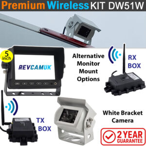 Sony CCD White Bracket Wireless Reverse / Rear View Camera with 5" monitor | DW51W