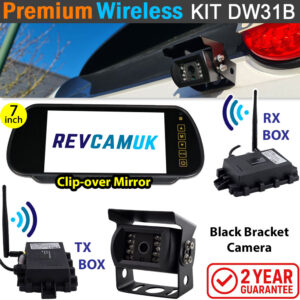 Sony CCD Black Bracket Wireless Reverse / Rear View Camera with 7" mirror monitor | DW31B
