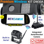 Sharp CCD Black Bracket Wireless Reverse Camera Kit with 7" mirror monitor | DW30A