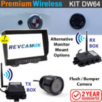 Sony (CCD or CMOS) Bullet/Flush/Bumper Wireless Parking Camera Kit with 7" monitor | DW64