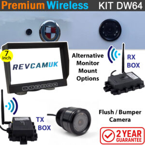 Sony (CCD or CMOS) Bullet/Flush/Bumper Wireless Parking Camera Kit with 7" monitor | DW64