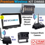 Sony CCD Compact Black Bracket Wireless Reversing Camera Kit with 7" monitor | DW66B