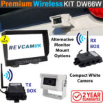 Sony CCD Compact White Bracket Wireless Reverse Camera Kit with 7" monitor | DW66W