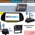 Sony CCD Compact Black Bracket Wireless Reversing Camera Kit with 7" mirror monitor | DW36B