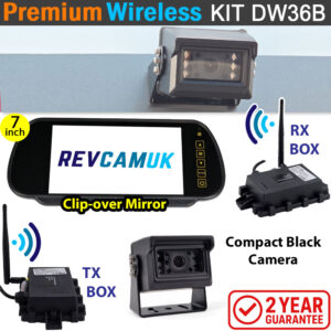 Sony CCD Compact Black Bracket Wireless Reversing Camera Kit with 7" mirror monitor | DW36B