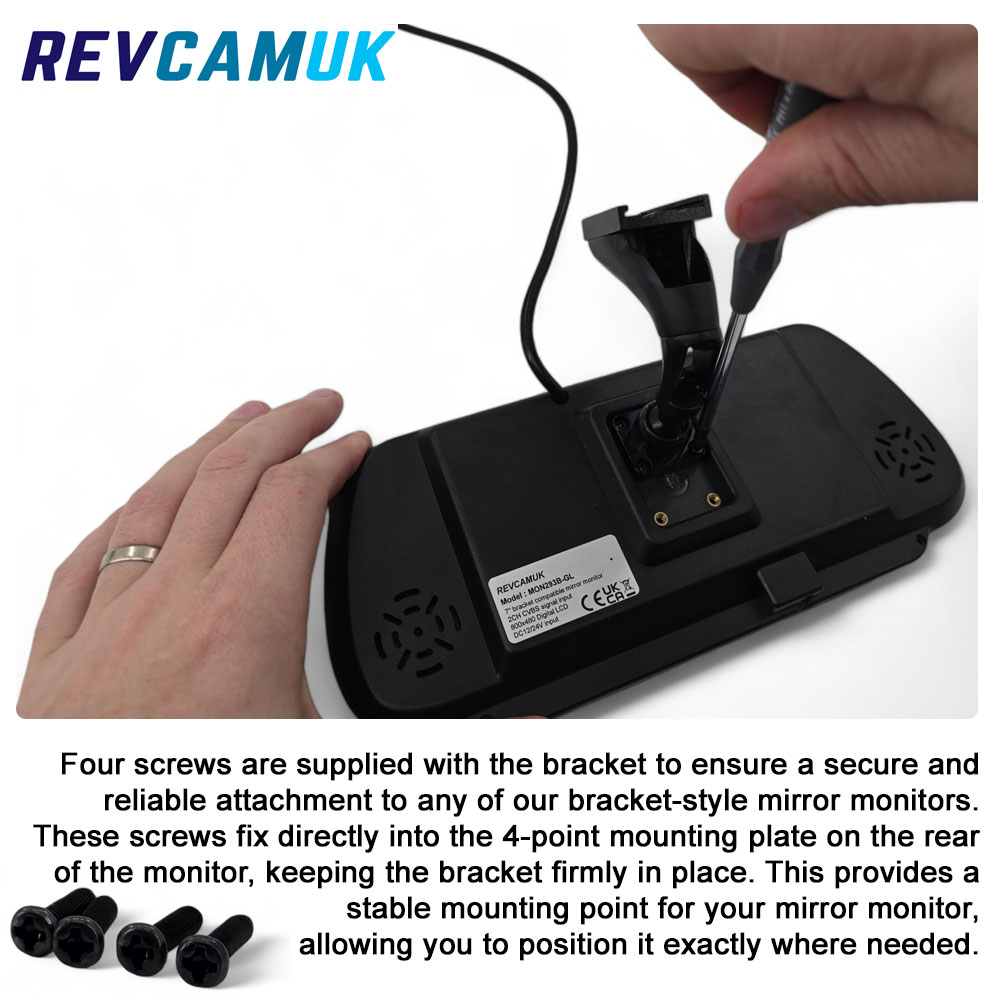 Fiat Ducato, Peugeot Boxer, Citroen Relay, Iveco Daily Swan Neck Mirror Monitor Bracket Mount | ACCMB7