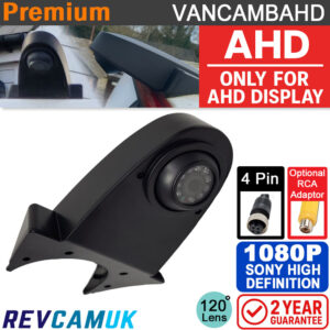 Black Roof / Overhang Reversing Camera - 1080P AHD - For AHD Displays