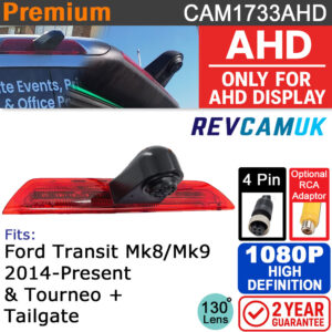 Ford Transit Brake Light Reversing Camera - 1080P AHD - For AHD Displays