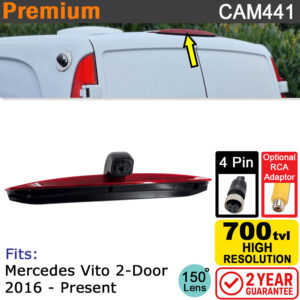 Mercedes Vito Two door vans from 2016+ Brake Light Reversing Camera | CAM441