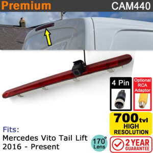 Mercedes Vito Tail lift door vans from 2016+ Brake Light Reversing Camera | CAM440