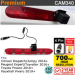 Peugeot Expert / Traveller, Vauxhall Vivaro, Toyota Proace 2016-present Brake Light Reversing Camera | CAM340