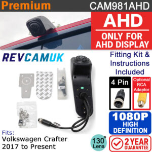 Volkswagen Crafter Brake Light Reversing Camera - 1080P AHD - For AHD Displays