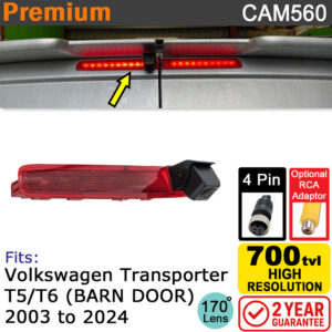 VW Transporter T5/T6 2003-2024 Brake Light Reversing Camera | CAM560