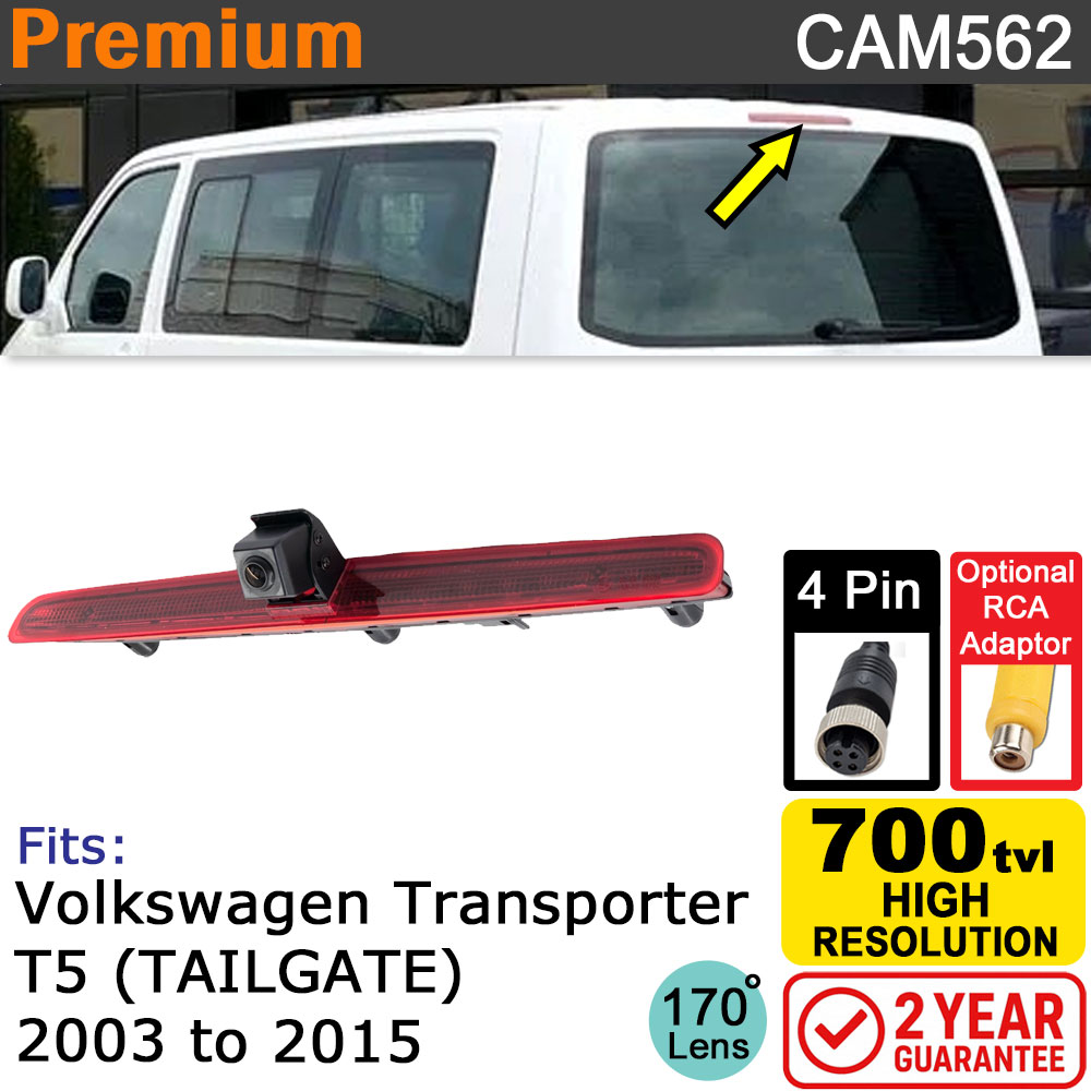 VW Transporter T5 Tailgate 2003-2015 Brake Light Reversing Camera | CAM562