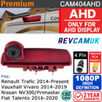 Vauxhall Vivaro / Renault Trafic Brake Light Reversing Camera - 1080P AHD - For AHD Displays