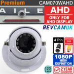 White Motorhome Dome 1080P AHD Reversing Camera - For AHD Displays