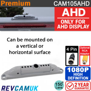 White Number Plate / Surface 1080P AHD Reversing Camera - For AHD Displays