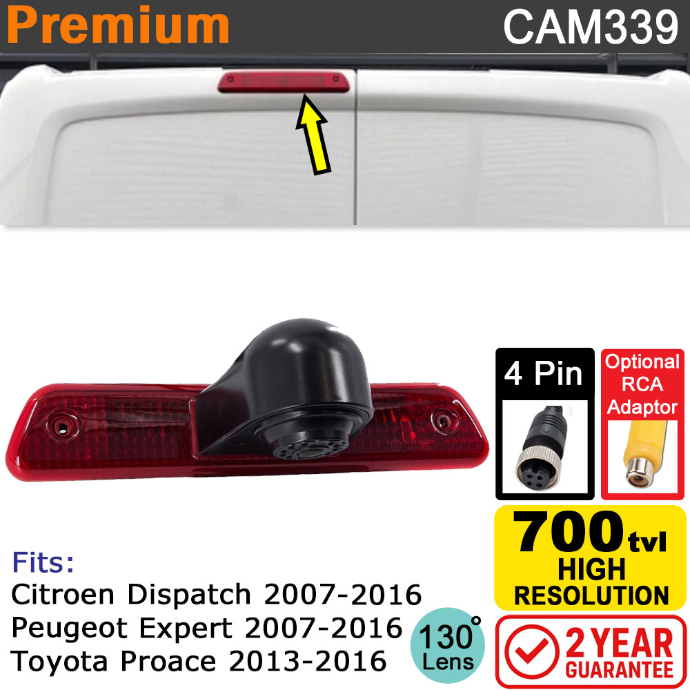 Peugeot Expert, Citroen Dispatch, Toyota Proace 2007-2016 Brake Light Reversing Camera | CAM339
