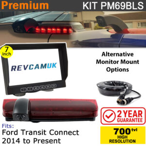Ford Transit Connect Brake Light Reversing Camera kit with 7" Monitor - PM69BLS