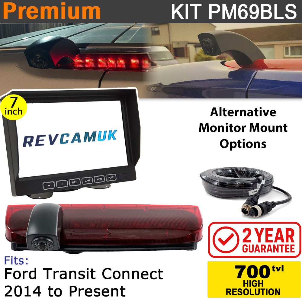 Ford Transit Connect Brake Light Reversing Camera kit with 7" Monitor - PM69BLS