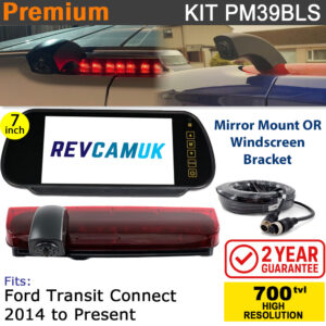 Ford Transit Connect Brake Light Reversing Camera kit with 7" Mirror Display - PM39BLS