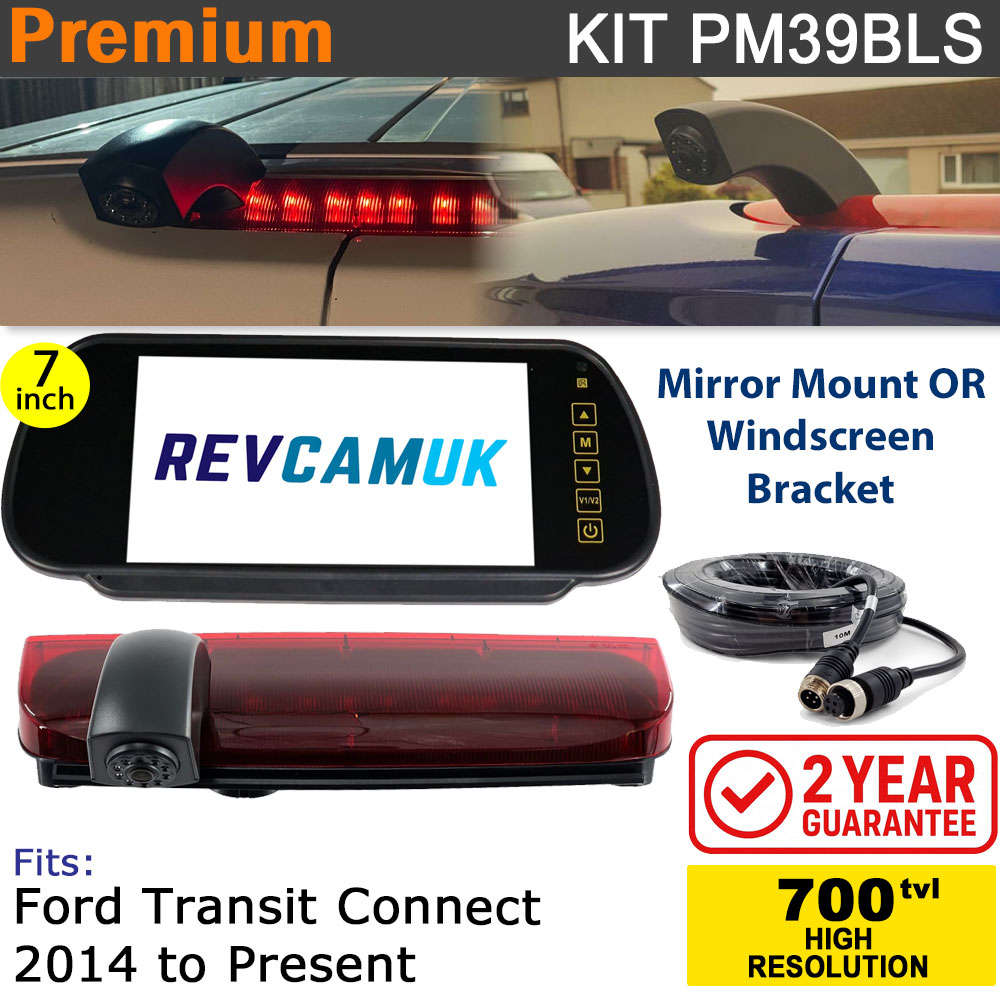 Ford Transit Connect Brake Light Reversing Camera kit with 7" Mirror Display - PM39BLS