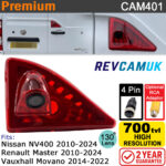 Renault Master, Nissan NV400, Vauxhall Movano Brake Light Reversing Camera | CAM401