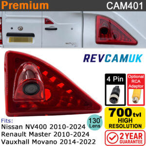 Renault Master, Nissan NV400, Vauxhall Movano Brake Light Reversing Camera | CAM401