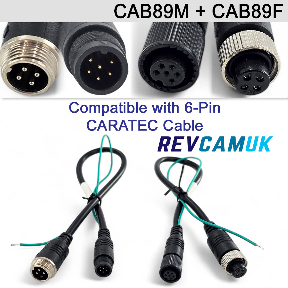 Adria / Caratec 6-Pin to 4-Pin Compatible Camera Adaptor Set | CAB89M + CAB89F